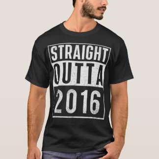 Straight Outta 2016 Year Of Birth Birthday  T-Shirt