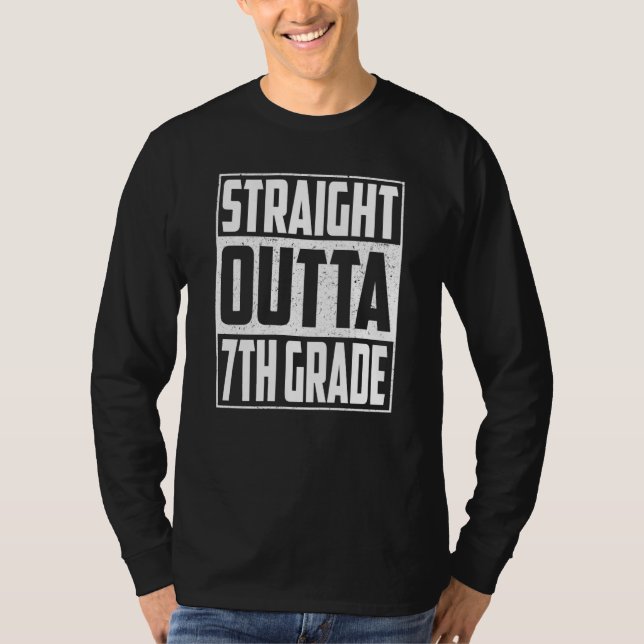 Straight Outta 7th Grade Graduation Kids Boys Seve T-Shirt (Front)