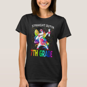 Straight Outta 7th Grade Graduation Unicorn T-Shirt