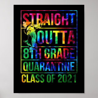 Straight Outta 8th Grade Graduation Class Of 2021 Poster