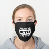 Straight Outta Add Text  Black Cotton Face Mask (Worn)