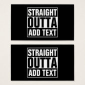 STRAIGHT OUTTA - add your text here/create own (Front & Back)