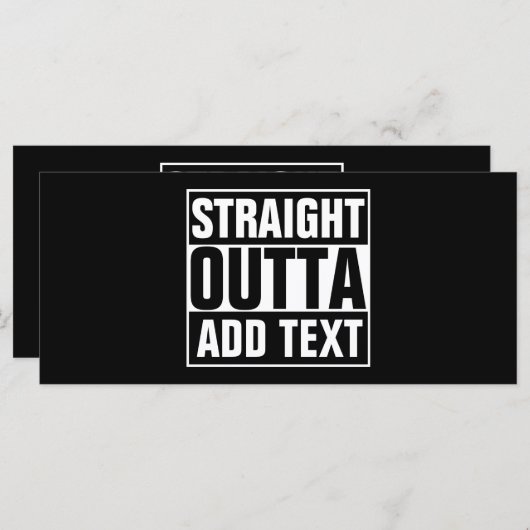 STRAIGHT OUTTA - add your text here/create own (Front/Back)