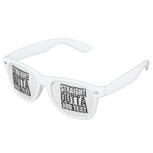 STRAIGHT OUTTA - add your text here/create own Retro Sunglasses