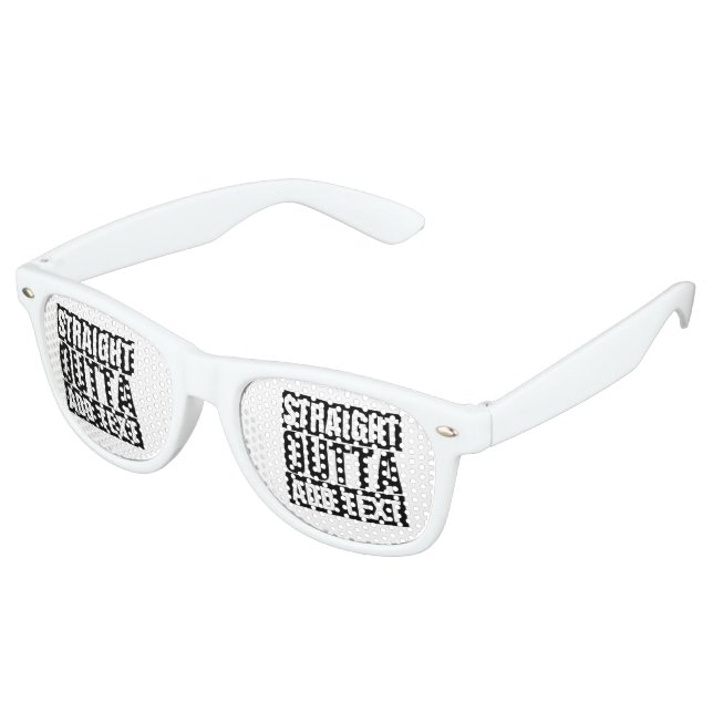 STRAIGHT OUTTA - add your text here/create own Retro Sunglasses (Angled)
