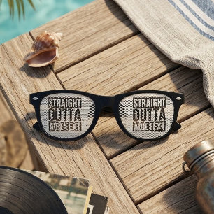 STRAIGHT OUTTA - add your text here/create own Retro Sunglasses
