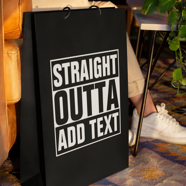 STRAIGHT OUTTA - add your text here/create own Small Gift Bag (Creator Uploaded)