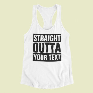 STRAIGHT OUTTA - add your text here/create own Tan Tank Top