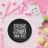 Straight Outta - Add Your Text Vintage Custom Paper Plates (Party)