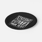 Straight Outta - Add Your Text Vintage Custom Paper Plates (Angled)