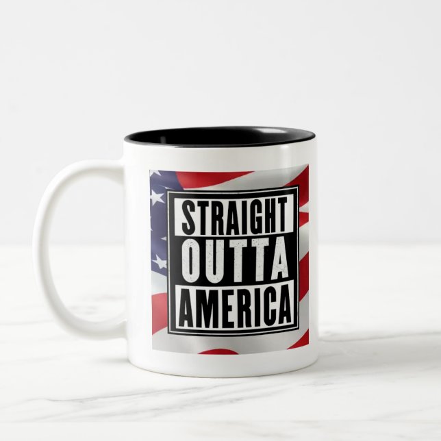 "Straight Outta America"  Two-Tone Coffee Mug (Left)