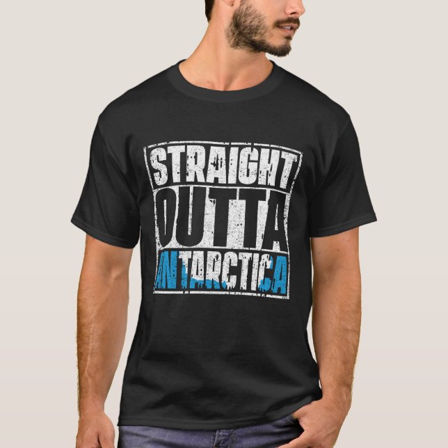 Straight Outta Antarctica Flag T-Shirt (Front)
