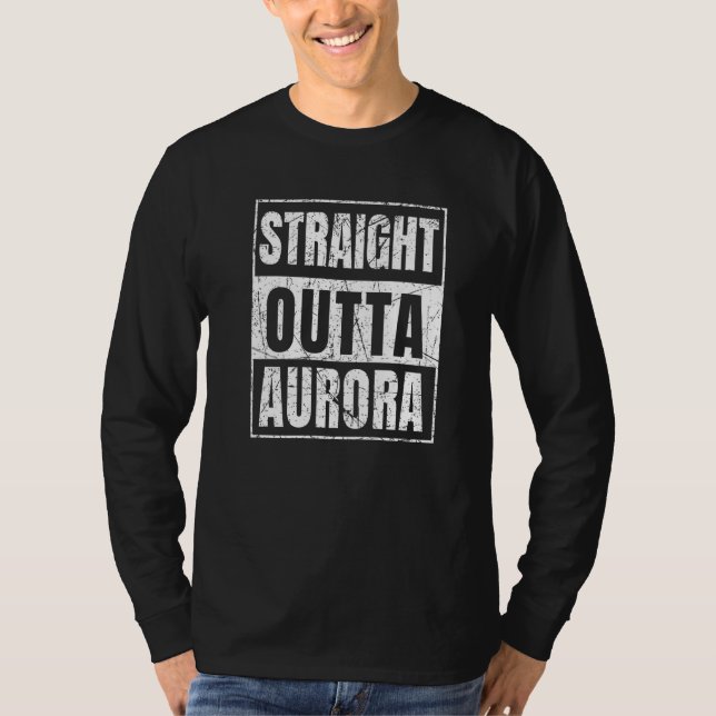 Straight Outta Aurora Illinois State Premium T-Shirt (Front)