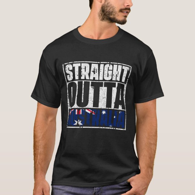 Straight Outta Australia Flag T-Shirt (Front)