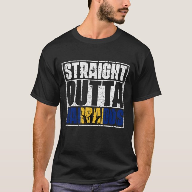Straight Outta Barbados Flag T-Shirt (Front)