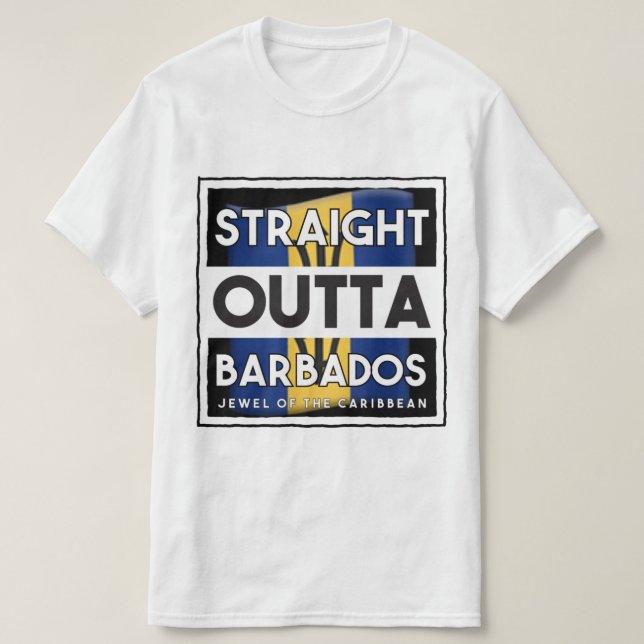 Straight Outta Barbados  T-Shirt (Design Front)