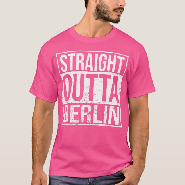 Straight Outta Berlin Hiphop Rap Music T-Shirt (Front)
