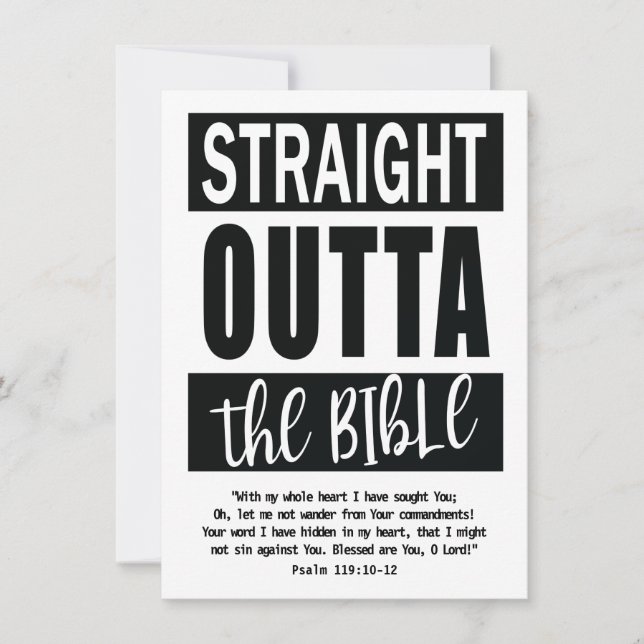 STRAIGHT OUTTA BIBLE Bookmark Christian Study Aid Card (Front)
