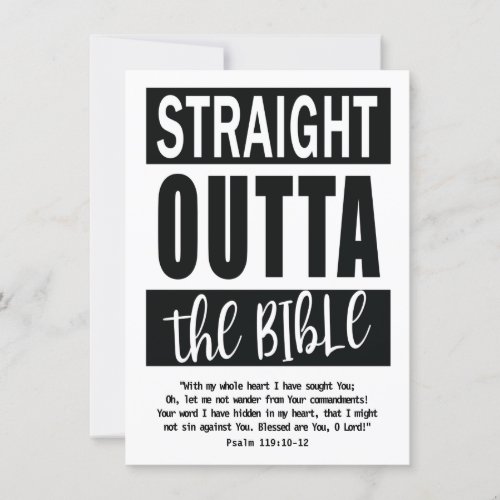STRAIGHT OUTTA BIBLE Bookmark Christian Study Aid Card