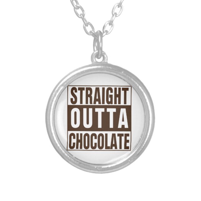 Straight Outta Brown Chocolate Silver Plated Necklace (Front)