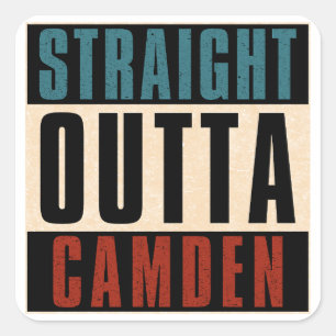 Straight Outta Camden New Jersey NJ Square Sticker