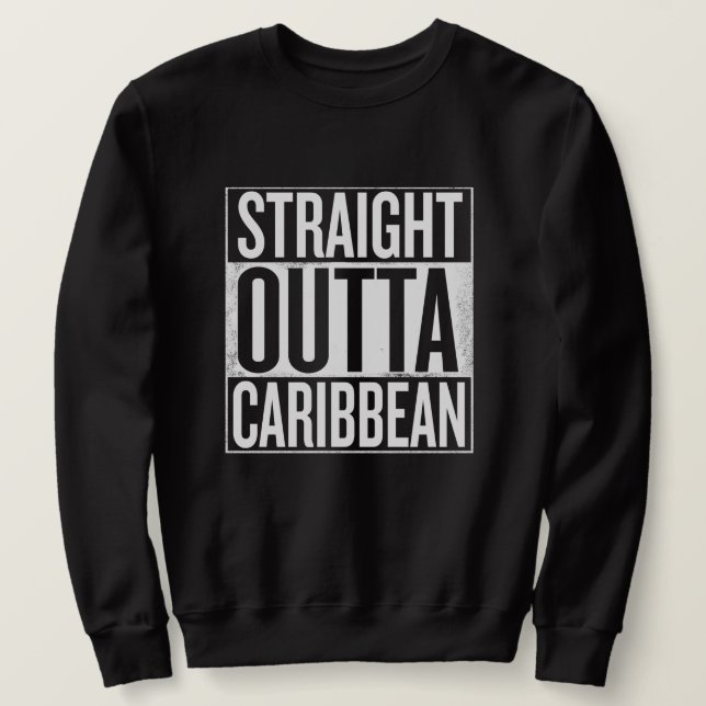 Straight outta Caribbean Rastafari Reggae Sweater (Design Front)