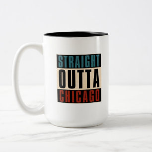 Straight Outta Chicago Illinois IL USA Two-Tone Coffee Mug