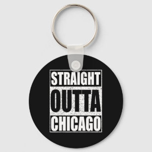 Straight Outta Chicago Illinois State Keychain