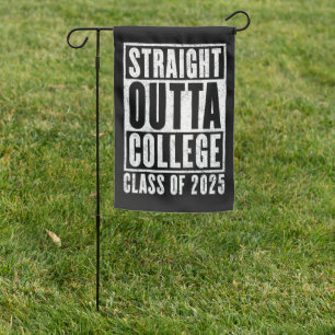 Straight Outta College 2025 (Distressed) Garden Flag