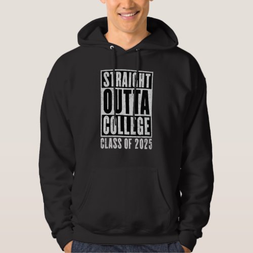 Straight Outta College 2025 Distressed Hoodie