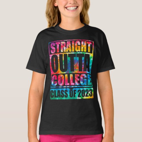 Straight Outta College Class Of 2023 Graduation T_Shirt