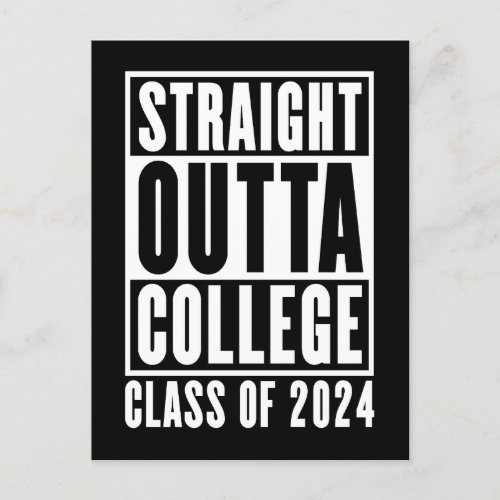 Straight Outta College Class of 2024 Postcard