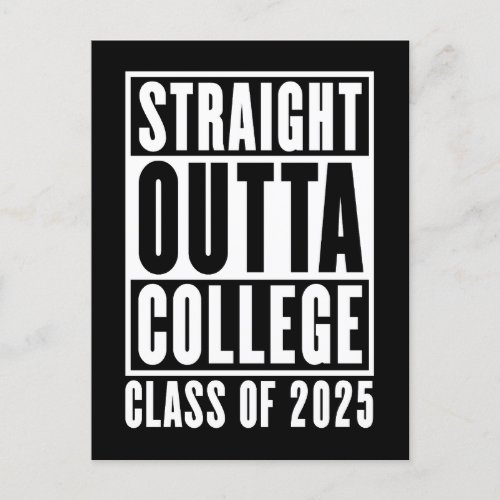 Straight Outta College Class of 2025 Postcard