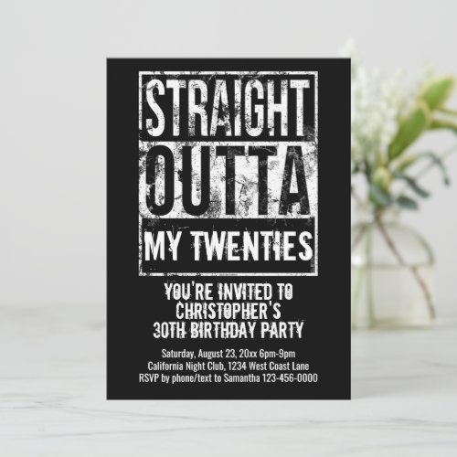 Straight Outta Custom 30th Birthday Party Invitation