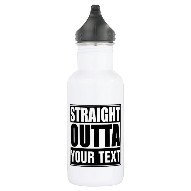 Straight Outta Custom Personalized Water Bottle (Right)
