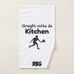 Straight Outta Da Kitchen – Pickleball Humor Hand Towel