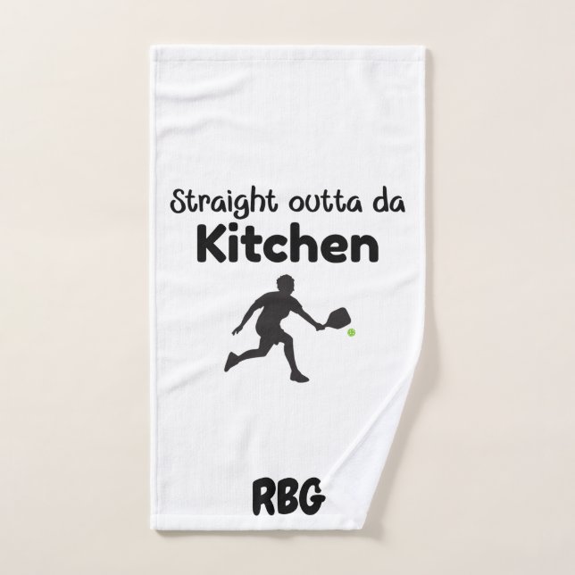 Straight Outta Da Kitchen –  Pickleball Humor Hand Towel (Hand Towel)