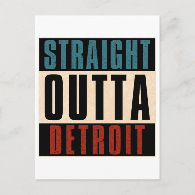 Straight Outta Detroit Michigan MI Holiday Postcard (Front)