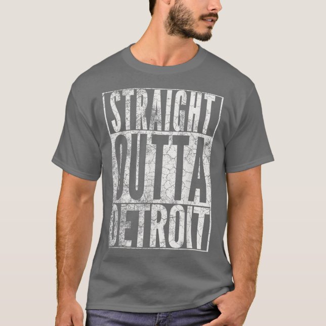 STRAIGHT OUTTA DETROIT SHIRT Michigan  Vintage (Front)