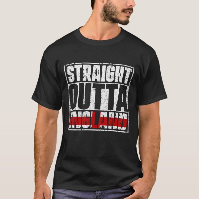 Straight Outta England Flag T-Shirt (Front)