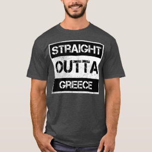 Straight Outta Greece Traveler Gift Country Expat T-Shirt