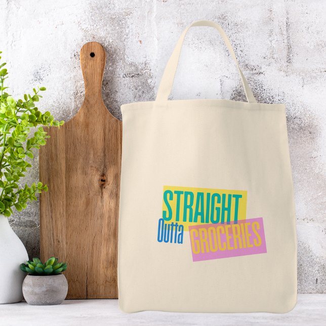 Straight outta groceries  tote bag (Creator Uploaded)