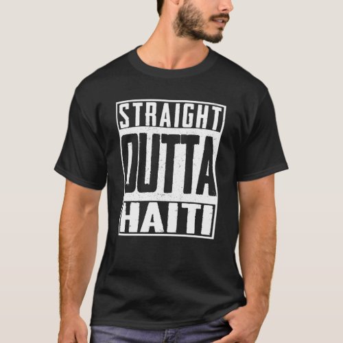 Straight Outta Haiti Haitian Soccer Fan T_Shirt
