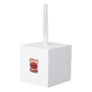 Straight Outta Halloween Town Red Pumpkin Ghosts L Cube Ornament