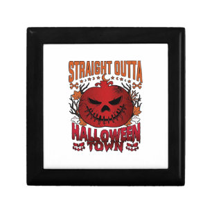 Straight Outta Halloween Town Red Pumpkin Ghosts L Gift Box