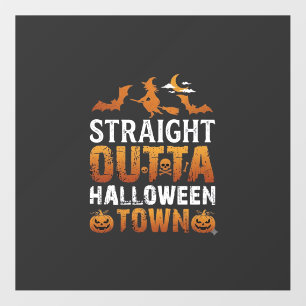 Straight Outta Halloween Town Witch Moon Bats Pump Floor Decals