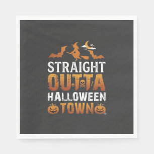 Straight Outta Halloween Town Witch Moon Bats Pump Napkins