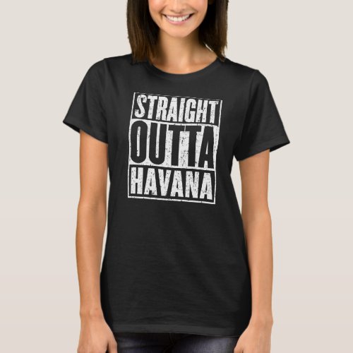 Straight Outta Havana Vintage Distressed T_Shirt