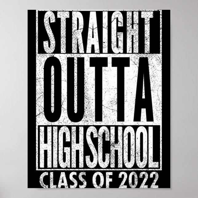Straight outta high school class of 2022 graduatio poster (Front)