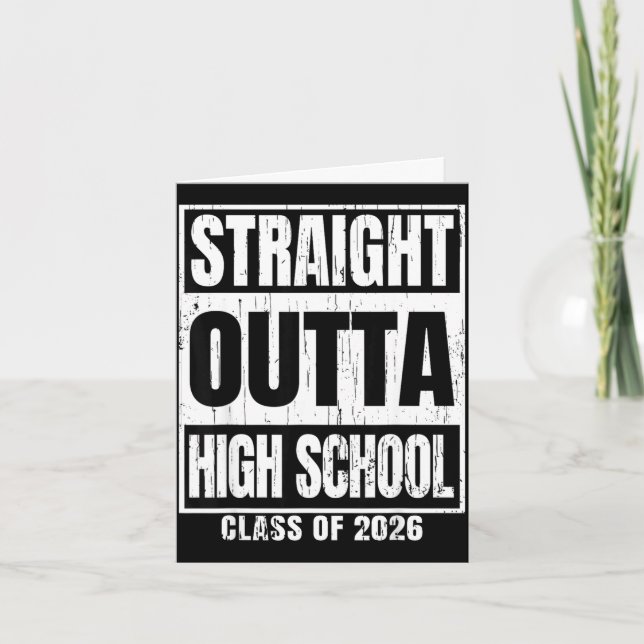 Straight outta high school class of 2026 senior card (Front)